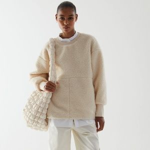 COS | Sweaters | Nwot Cos Oversized Teddy Fleece Woolmix Sweatshirt |  Poshmark
